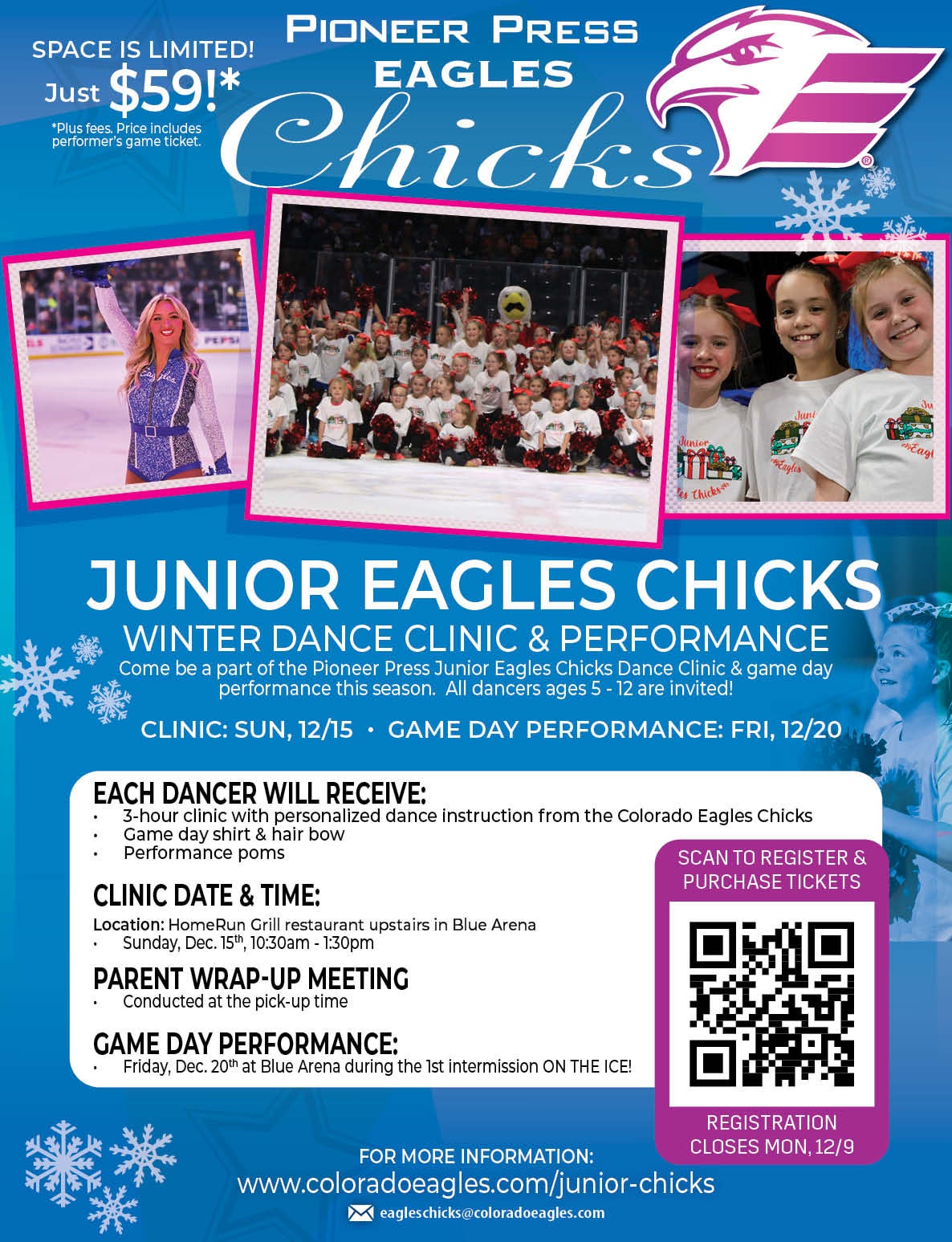 2024 Winter Junior Chicks Registration Flyer